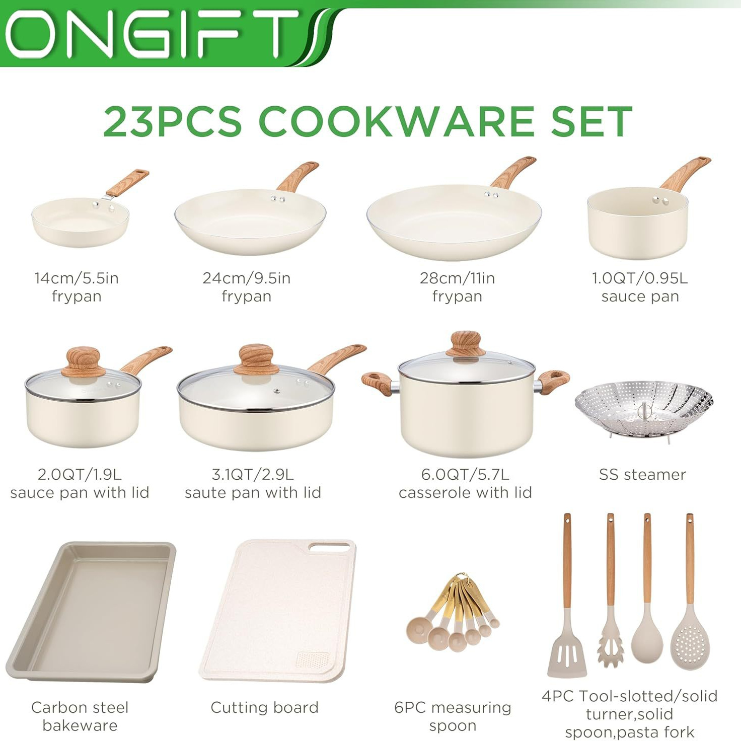 Comercio exterior transfronterizo Olla antiadherente de piedra Maifan Juego de ollas blancas para el hogar Juego de ollas para freír y wok Juego de ollas de sopa Olla de aluminio al por mayor