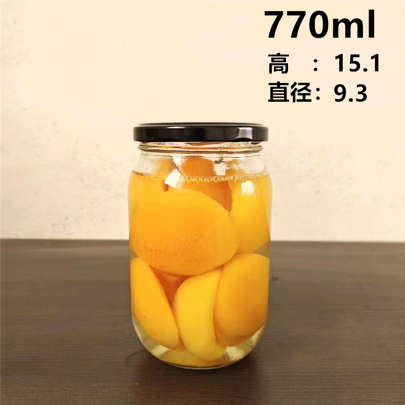 罐头瓶耐高温黄桃西红柿水果带盖分装瓶可蒸煮食品玻璃空瓶|undefined