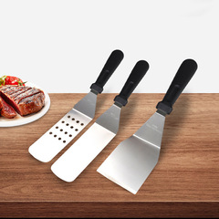 烘焙碳鋼蛋糕鏟刀 黑色塑料手柄餡餅鏟刀 餅乾披薩鏟廚房鏟煎餅鏟