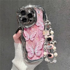 電気メッキ銀油絵風グリーンバタフライ、Apple iPhone 17、Huawei Mate 60新機種対応、放熱性あり
