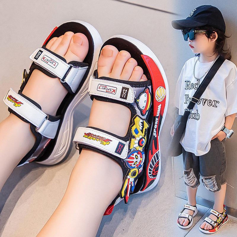 Sandalias Deportivas de Playa para Niños, Cuero Artificial, Caucho, Antideslizante, para Playa