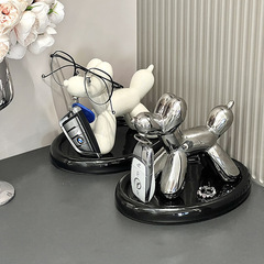 New electroplated puppy desktop storage rack, light luxury ceramic entrance key storage rack, high-value glasses rack