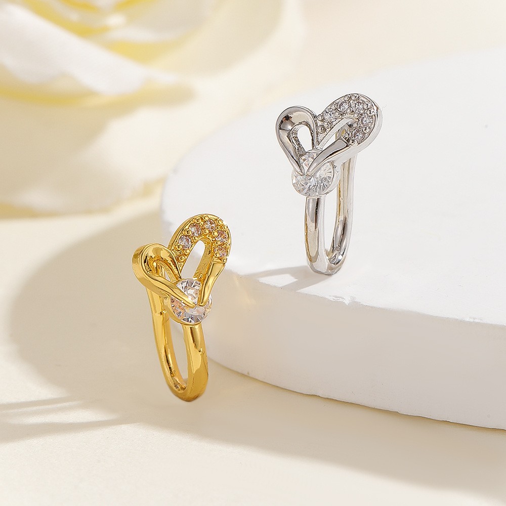 European Style Non-Piercing Nose Clip Snake Design Fashion Copper Zircon Nose Ornament detail image 7