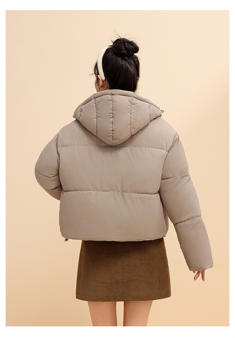 Chaqueta corta con capucha para mujer, estilo coreano, de invierno, corta, gruesa, cálida, de algodón, para mujer_voghion.com