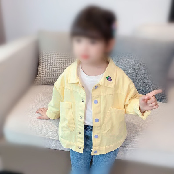 Denim children's demi-season jacket girl's