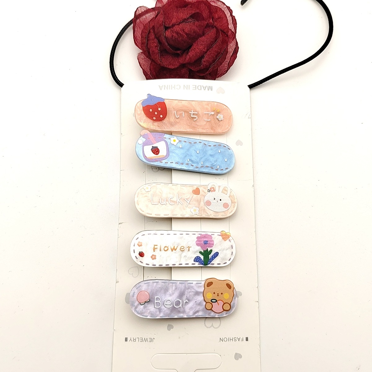 새로운 디자인의 창의적인 머리핀, 여성용 앞머리핀, 옆머리핀, 헤어 액세서리, 인터넷 유명인의 사랑스러운 덕빌핀