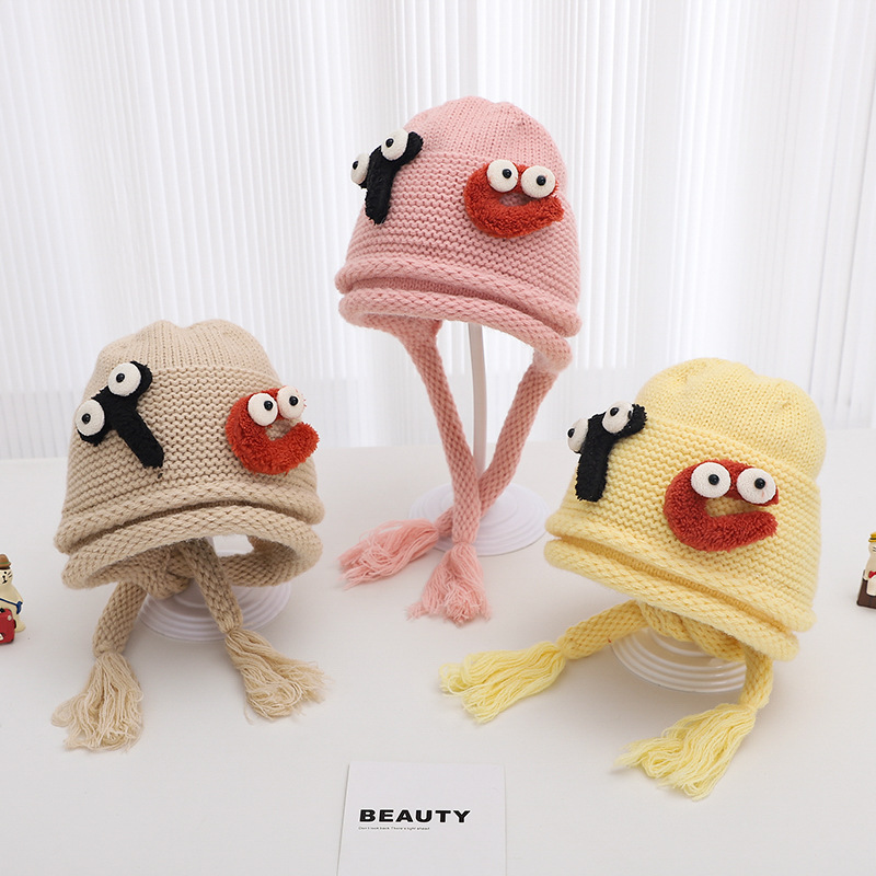 Sombreros infantiles otoño y invierno nuevos bonitos multicolor caliente para hombres y mujeres bebés sombreros de lana a prueba de viento