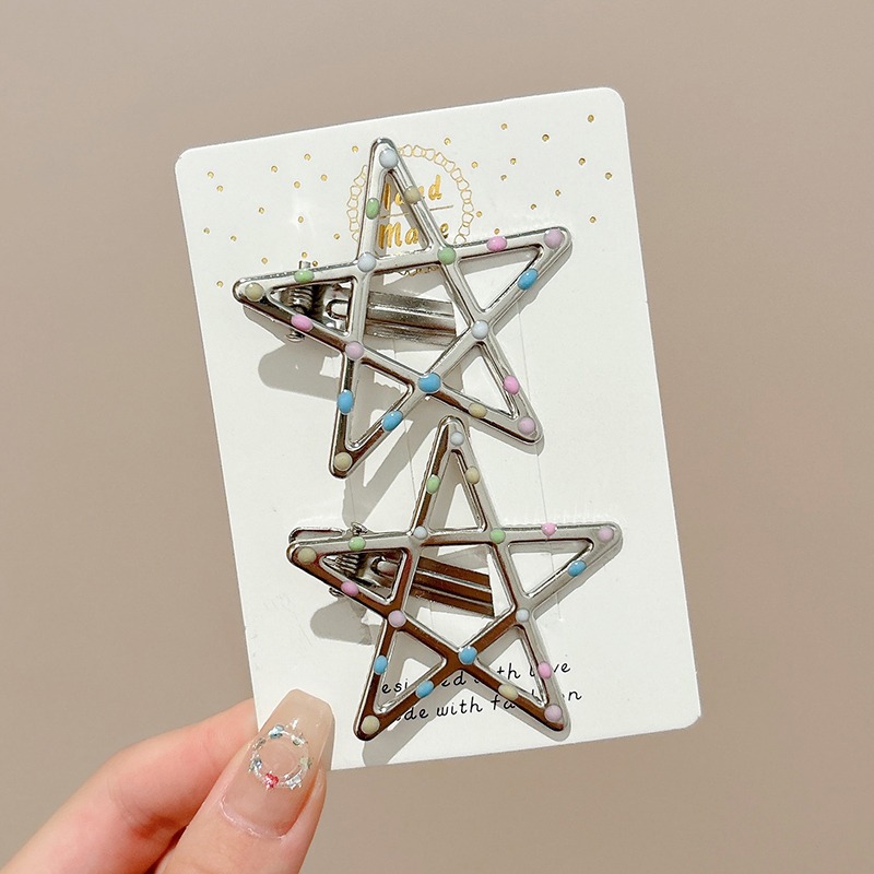 Zhao LuSi con ondas puntuales de metal cabello clips boca mujer adorable clips lateral frisa clips tocado clip de cabello