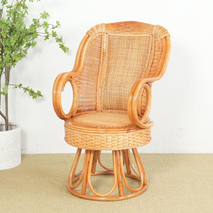 360 degree rotating single rattan chair office study computer chair leisure breathable rattan chair home mahjong seat