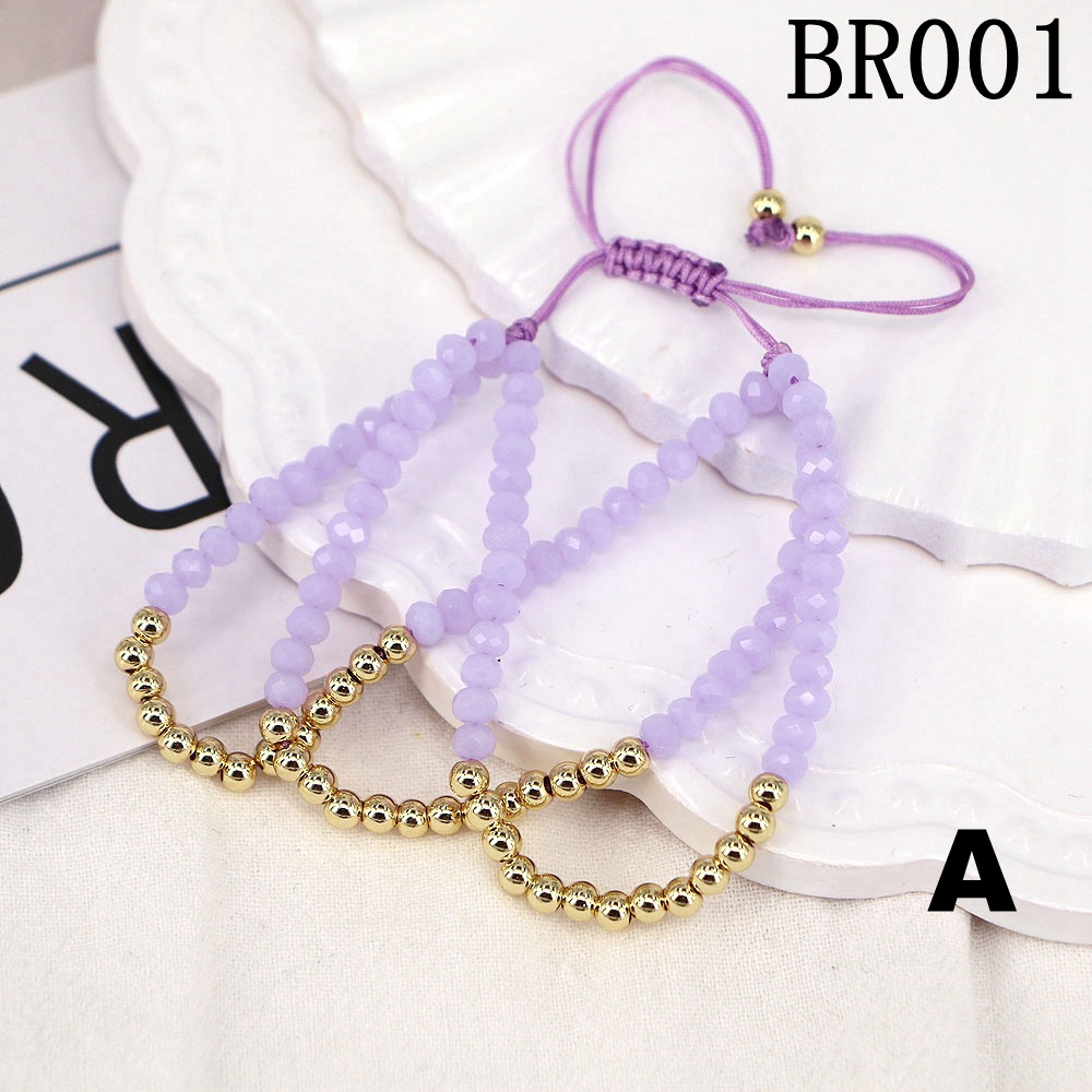 European And American Fashion Crystal Copper Beads Adjustable Braided Bracelet display picture 2
