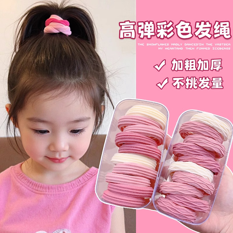Cuerdas de cabello de cola de caballo de alta elasticidad y banda de goma duradera para niñas atadas anillo de cabello 2025 nuevo estilo simple primavera y verano cuerda de cabeza