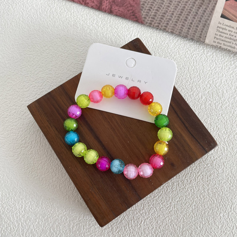 Venta caliente transfronteriza pulsera de acrílico para niños hecha a mano con cuentas coloridas de dibujos animados fruta niña todo partido traje de joyería