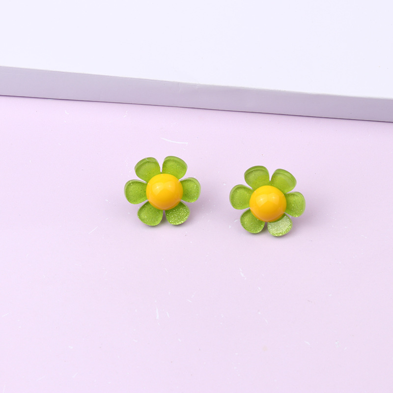 Acrylic Material Flower Pattern 1 Pair Simple Style Flower Arylic Earrings