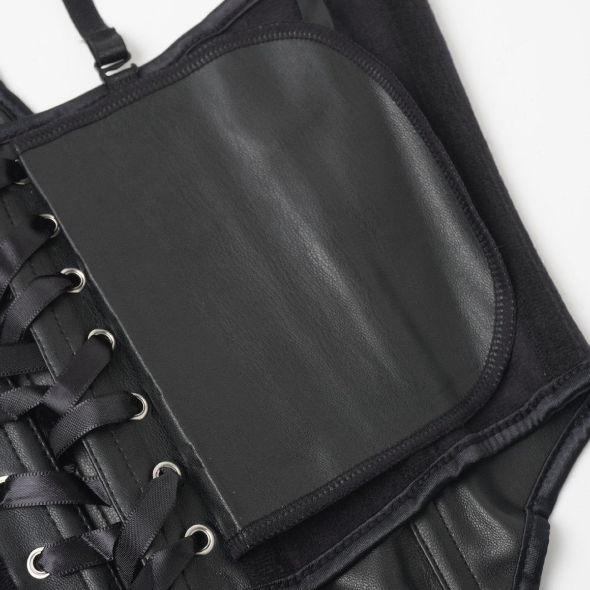 Gran tamaño europeo y americano chaleco plástico de cuero PU un hombro chaleco de hueso de pescado corsé sexy cintura descubierta comercio exterior al por mayor