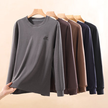 7A抗菌男士圆领打底衫可外穿男生秋冬双面磨毛修身单件保暖上衣男