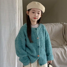 花与寻童装女童马海毛开衫2024秋季新款韩版儿童宝宝软糯毛衣外套