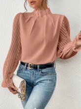 W 13766 Wave Pattern Chiffon Top ������ѩ������ ŷ���羳