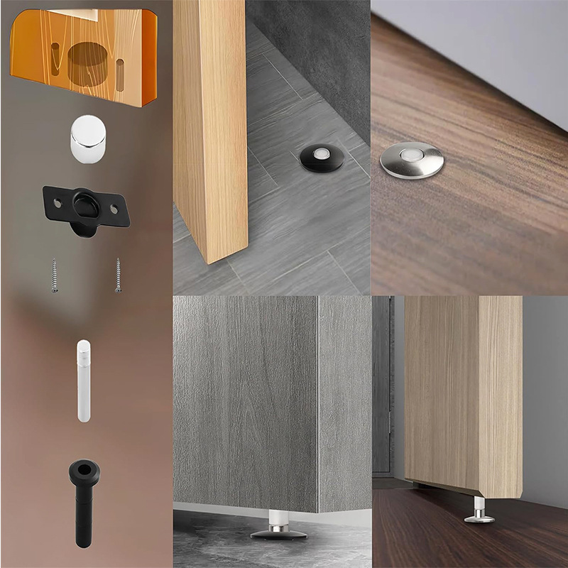 Personalizado acero inoxidable oculto bloqueo de puerta magnética puerta invisible succión baño puerta de madera dormitorio puerta anticolisión bloqueador de puerta