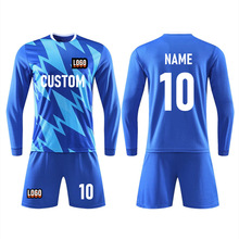 Kids Adult Soccer Jersey Set Long Sleeves Football Uniform