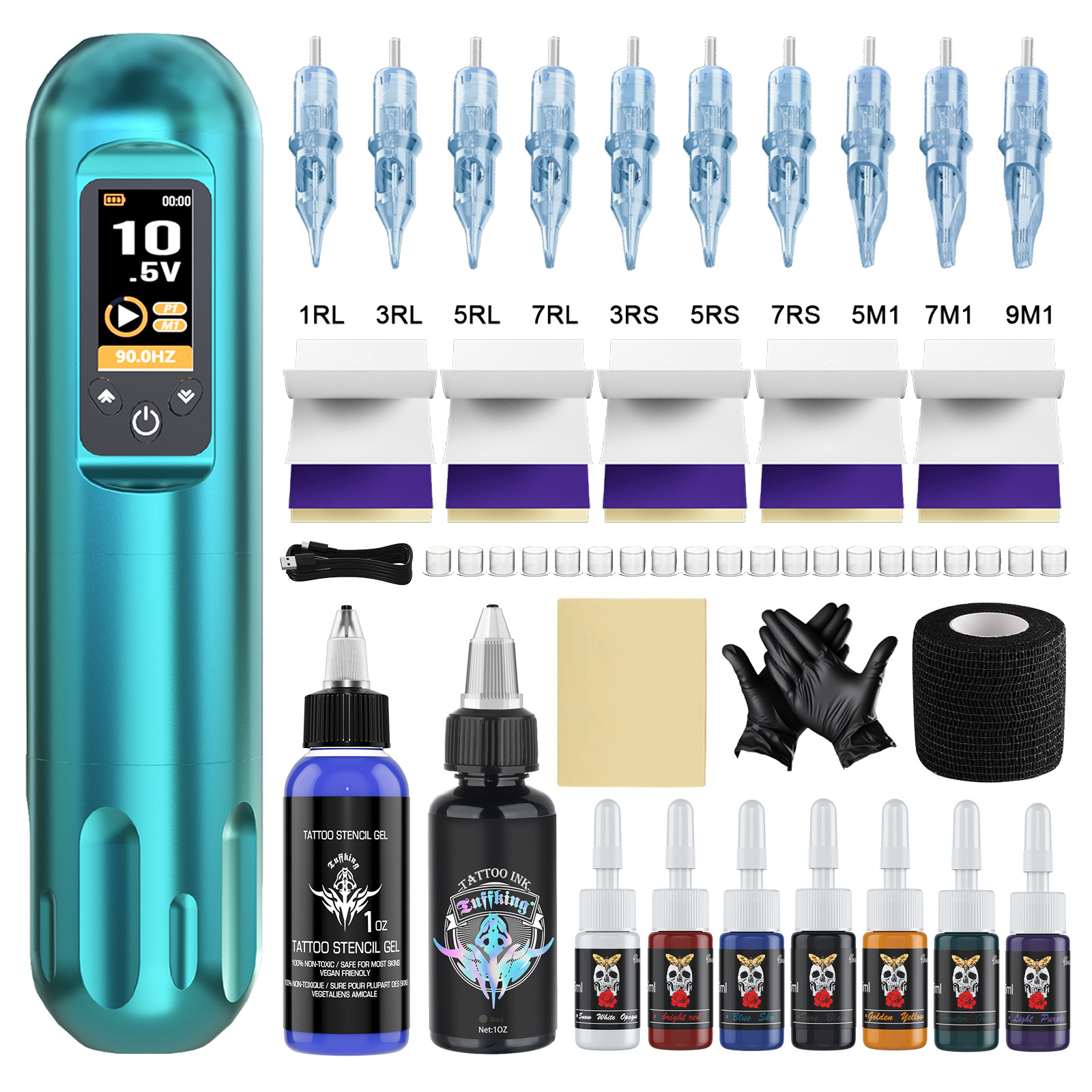 Tuffking P15 fuente de alimentación inalámbrica pluma de tatuaje conjunto de motor máquina de tatuaje cortar alambre niebla todo en uno máquina transfronteriza