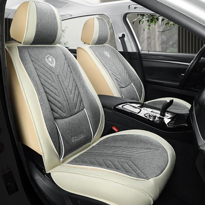 Car Seat Cover, Linen Seat Cushion, Special for All Seasons, Fabric Seat Cushion, Fully Designed and Adaptable, Fully Enclosed Design