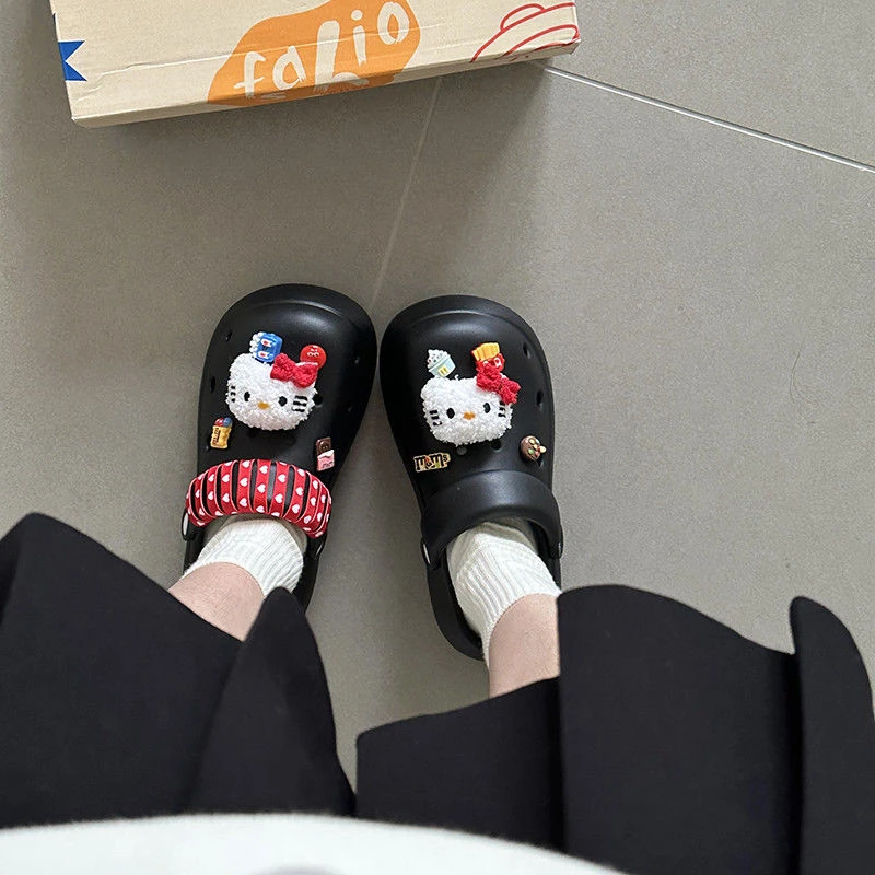Cute Cartoon Poop-Stepping Soft-Soled Clogs for Women 2025 Spring New Outer Wear Thick-Soled Non-Slip Toe-Cap Sandals