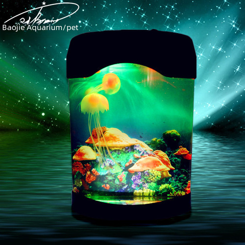Small Acrylic Color-Changing Jellyfish Light Mini Desktop Ornament Jellyfish Battery USB Aquarium