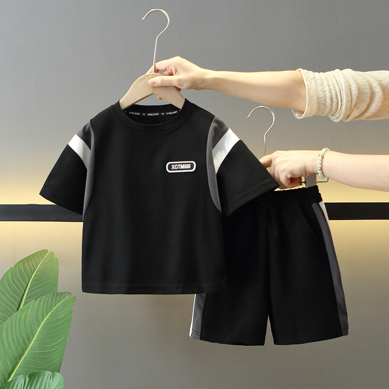 7954 traje de verano para niños 2025 nuevos pantalones cortos de verano para niños de dos piezas ropa casual de verano para bebés