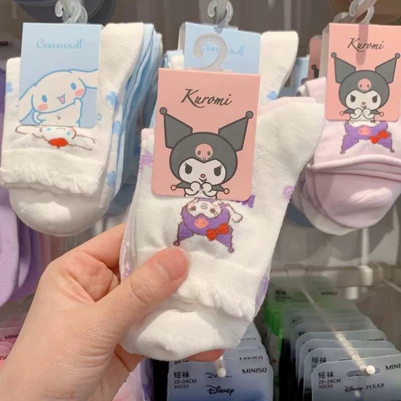 Носки Sanrio средней длины, корейский стиль, милые персонажи (My Melody Cinnamoroll Kuromi)