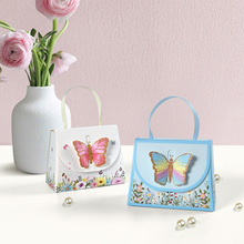 小号粉色少女蝴蝶包装盒现货迷你复古礼品折叠手提包装袋10个/包