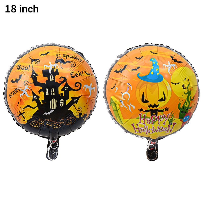 Bola de 18 pulgadas globo de aluminio de Halloween fantasma Festival cráneo calabaza Halloween tema Fiesta escena decoración globo