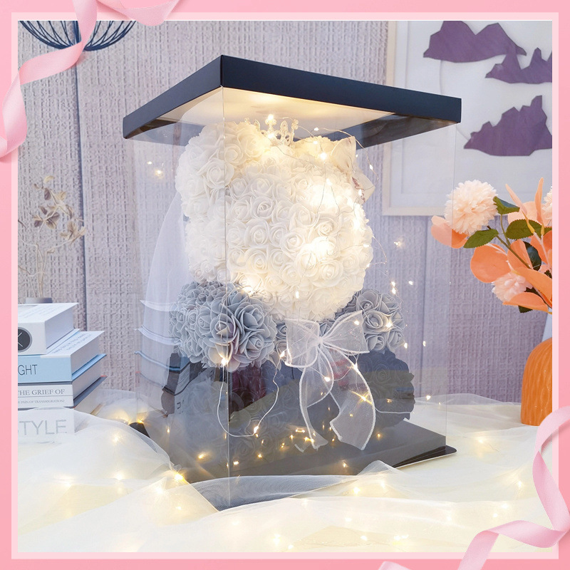 [블랙나이트] 그라데이션 블랙 웨딩드레스 베어 + 선물상자 라이트 스트링