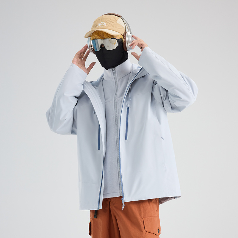 冲锋衣三合一可拆卸情侣两件套户外登山防风防水秋冬季夹克外套|undefined