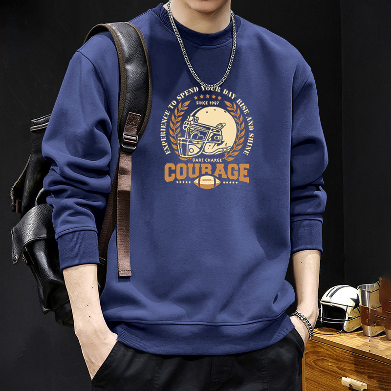 Suéter pesado para hombres primavera y otoño cuello redondo chaqueta de otoño nuevo chaqueta de hombre adolescente estadounidense