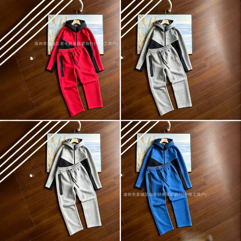 24-Year Spring and Autumn New Casual Sports Air Layer Hooded Jacket and Sweatpants Set 454 and 461 24-Year Spring and Autumn New Casual Sports Air Layer Hooded Jacket and Sweatpants Set 454 and 461