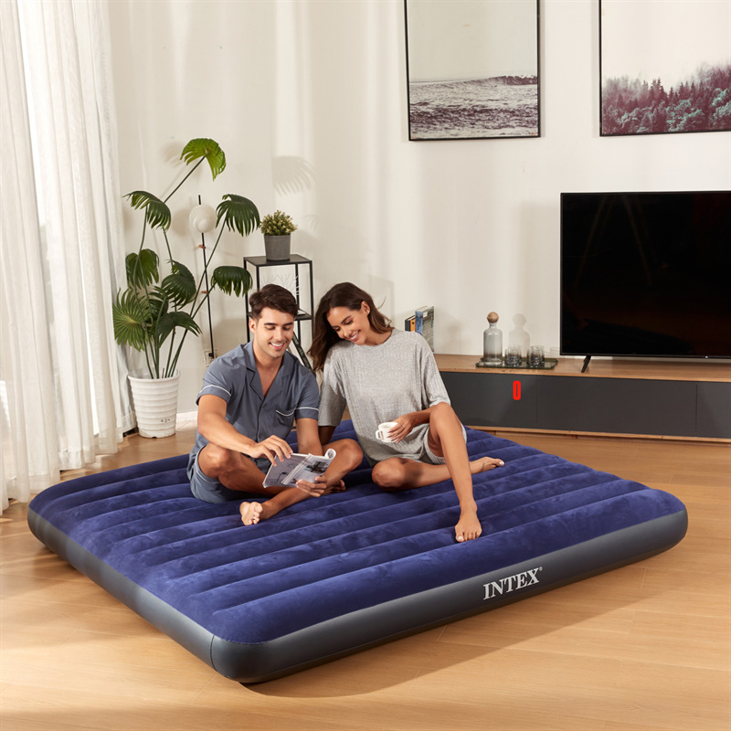 Intex Inflatable Bed Camping Single Thickeneded Outdoor Air Mattress Home Enlarged Flocking Lunch Break Inflatable Mattress