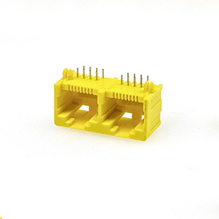 Network Interface Connector RJ45 Series No Light Full Plastic Dual Port Network Connector Network Cable Crystal Head Socket