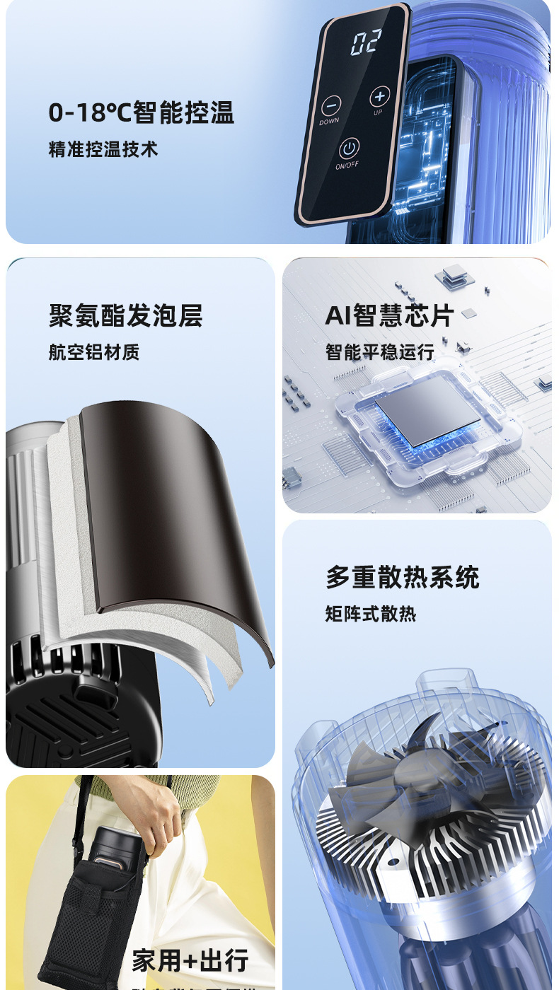 Insulin Cold Storage Cup Cold Storage Box Portable Rechargeable Small Refrigerator Go Out Carry-on Heat Preservation Growth Hormone for Medicine