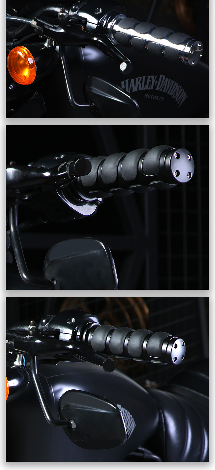 Motorcycle accessories are suitable for Harley Prince retro modified handle glue aluminum alloy flat head large moped handle cover