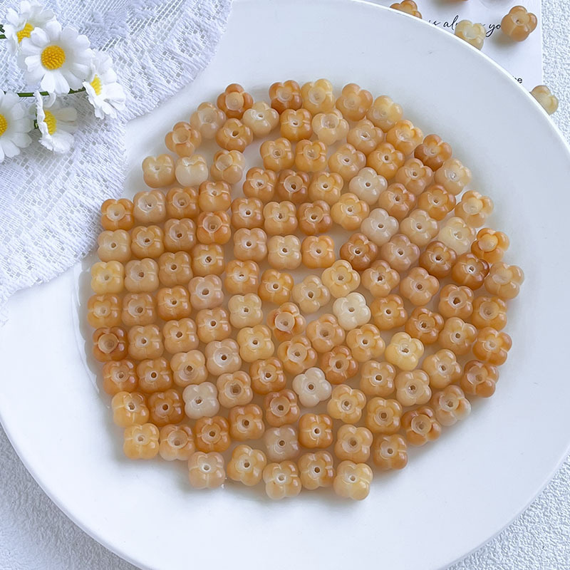 菩提根雕刻小雏菊散珠手工DIY串珠手链挂件文玩手串配饰佛珠配件|undefined