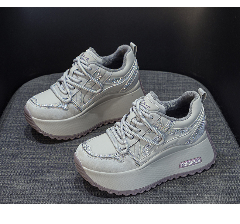Giày sneaker nữ đế dày chunky phong cách cổ điển phối màu thời trang — M2992-1 plus nhung màu sâm panh, M2992 lót đơn màu sâm panh, M2992 lót đơn màu tím, M2992-1 plus nhung tím chi tiết 30