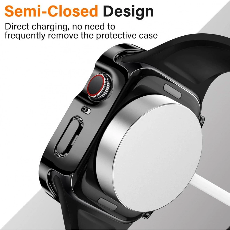 Совместимый корпус защитный чехол для Apple iWatch8/7-ого поколения, водонепроницаемый и матовый, интегрированная защита, прямые края SE654