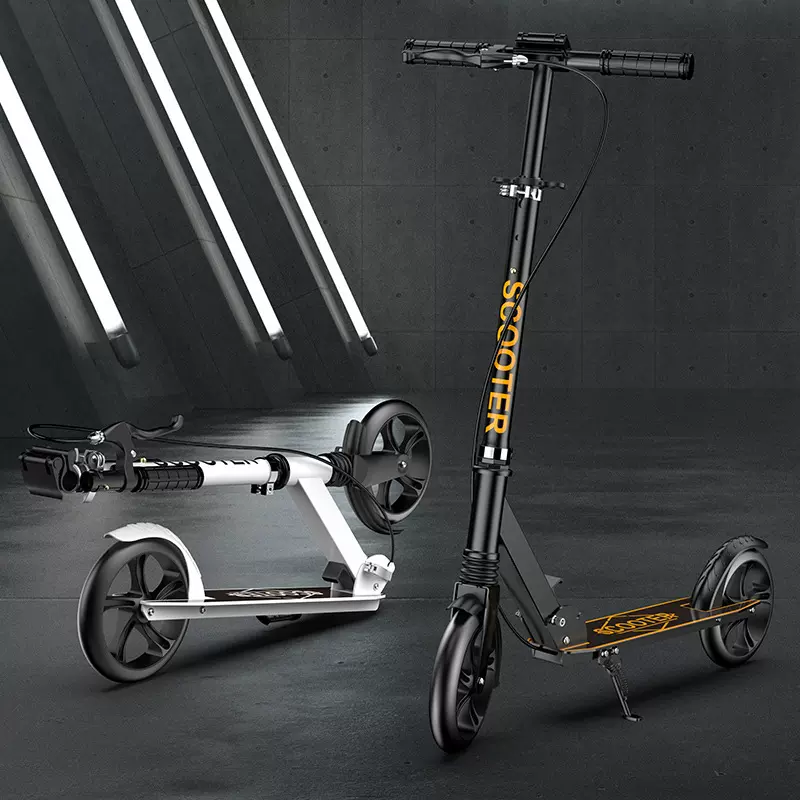 外贸 成人滑板车儿童青少年两轮单脚二轮折叠带减震scooter滑板车