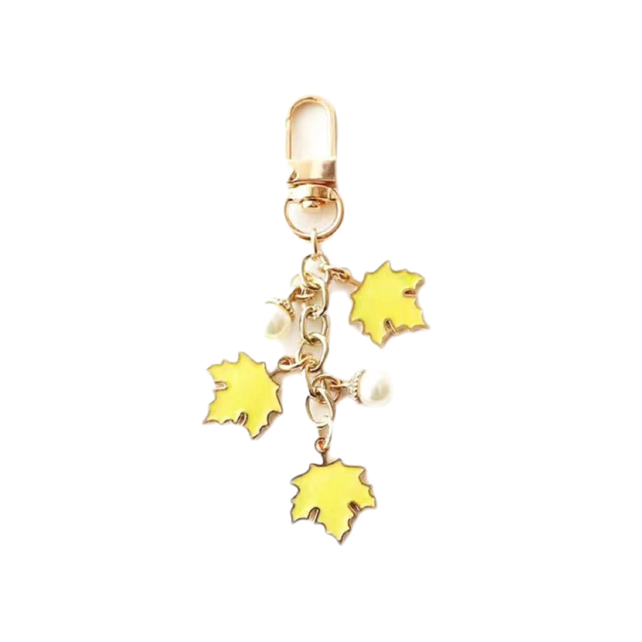 Fresh maple leaf, creative keychain, trend metal backpack accessory, Birthday gift