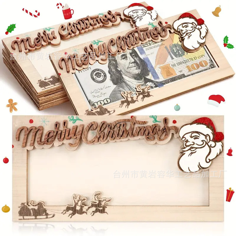 Amazon クロスボーダーホットな新しいクリスマス財布木製パーソナライズされた財布誕生日ギフトホリデーデコレーションペンダント|undefined