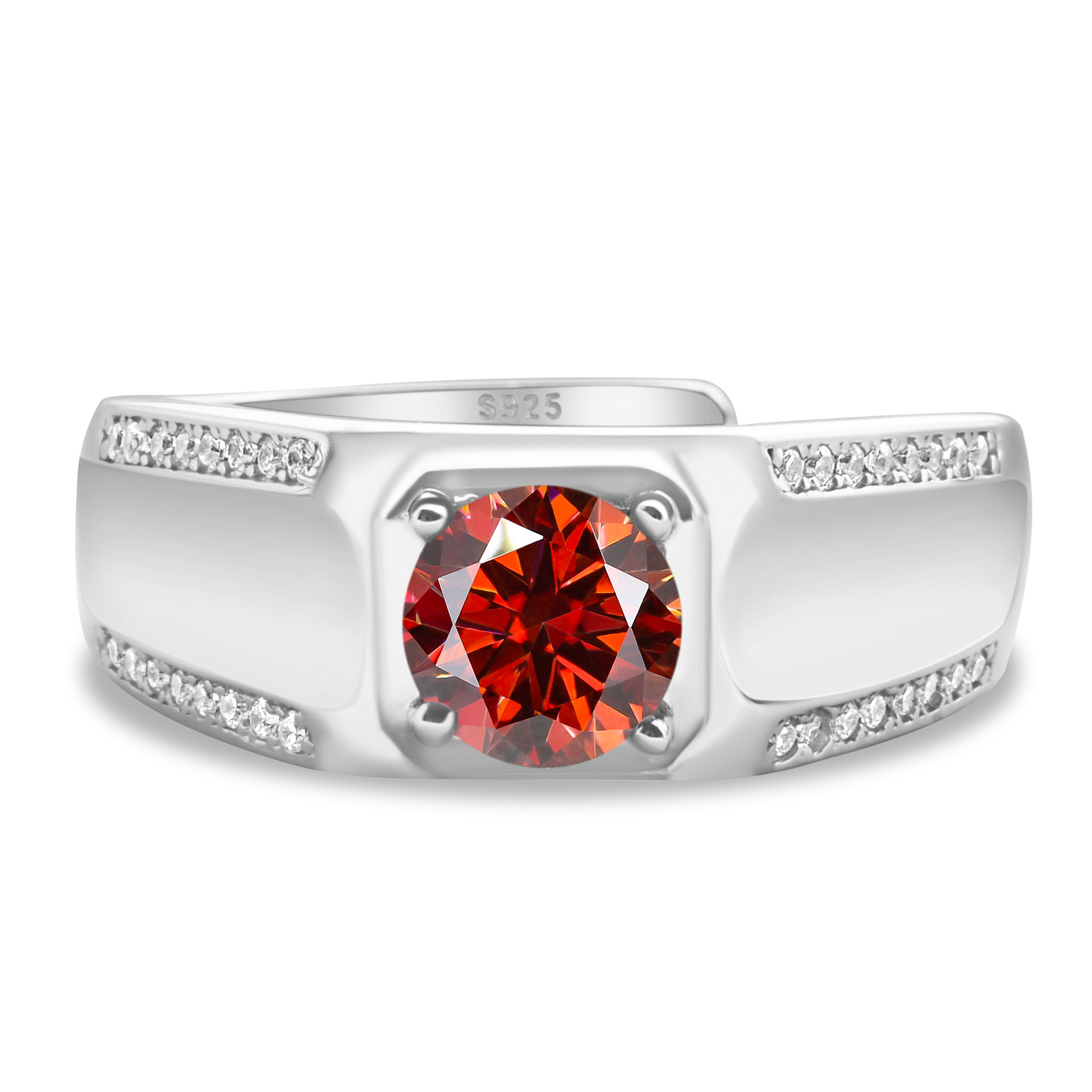 925 plata esterlina gran anillo de hombre de piedra moissan anillo masculino chapado pt950 oro atmósfera para enviar al por mayor fábrica de novio spot