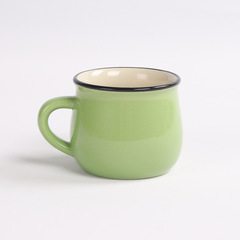 T9J5 wholesale mini 150ml small capacity simple large belly cup breakfast cup colorful ceramic small gift cup