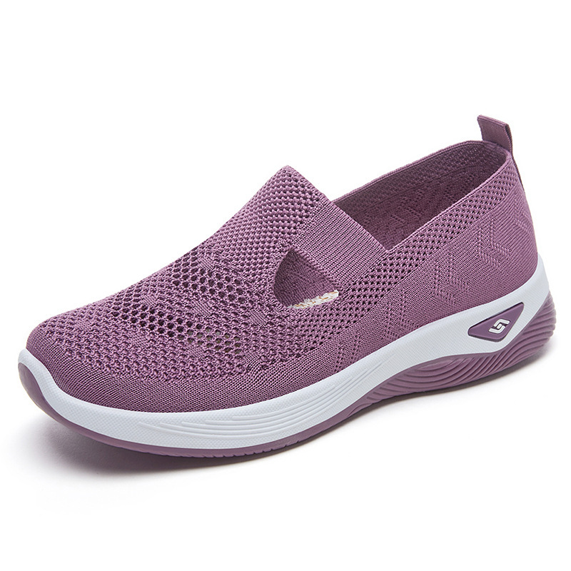 Zapatos de primavera para mujer, zapatos casuales de talla grande, zapatos de una sola pieza para envío directo, zapatos ligeros de suela blanda para mamá, zapatos transpirables y cómodos