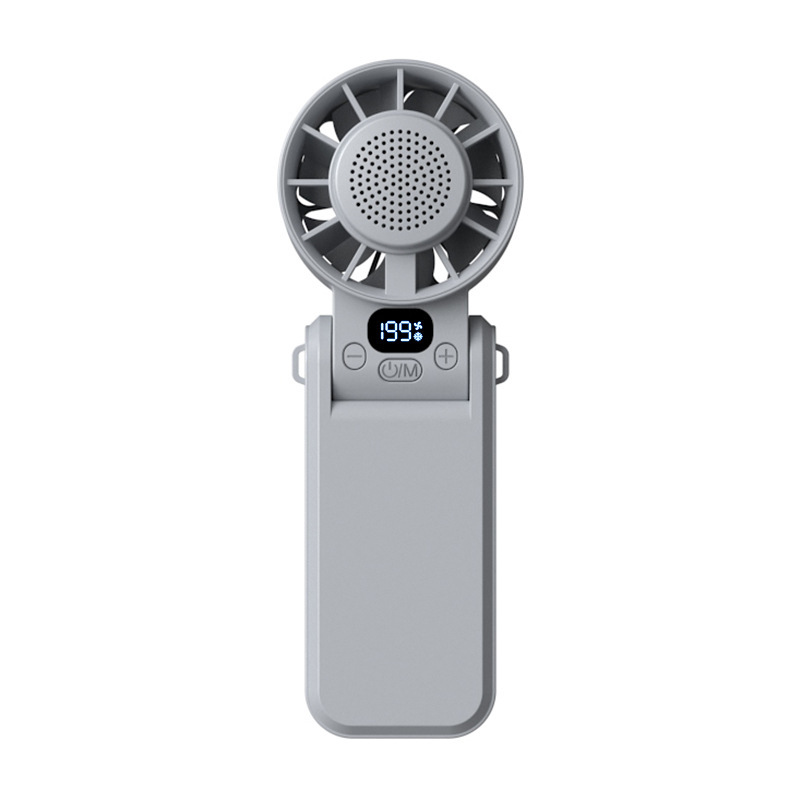 氷湿布ファンハンドヘルド折りたたみ式首吊りデジタルディスプレイ Bluetooth スピーカー高速小型ファン|undefined