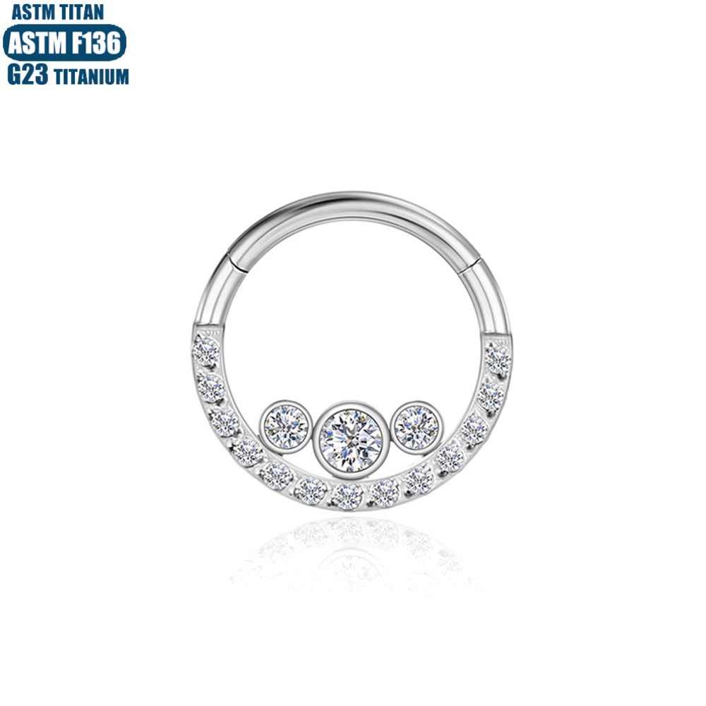 Silver pointed spike labret stud material detail